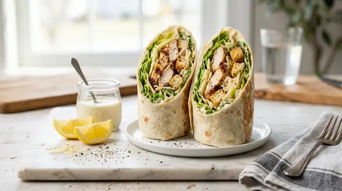 Quick & Easy Caesar Salad Wrap Recipe for Lunch or Dinner 1 Caesar Salad Wrap Recipe